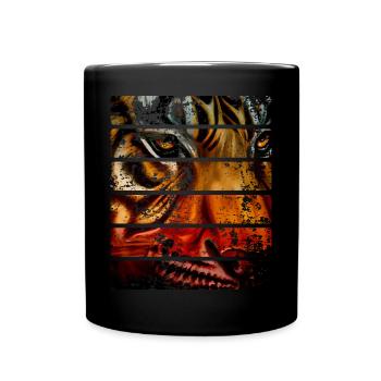 Tigre - Mug uni - noir - Devant