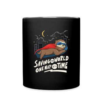 Conception de super-héros paresseux pour dormir - Mug uni - noir - Devant