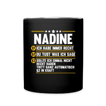 Nadine - Tasse einfarbig - Schwarz - Vorne