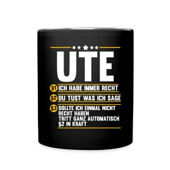 Ute - Tasse einfarbig - Schwarz - Vorne