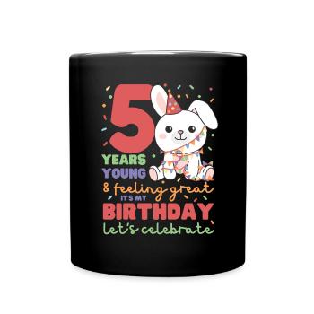 Lapin pour les 5 ans Enfants de cinq ans - Mug uni - noir - Devant