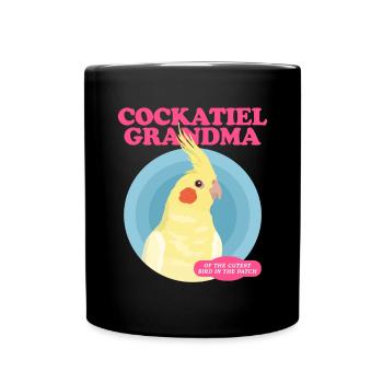 Cockatiel Grand-mère Oiseau Propriétaire Cadeau - Mug uni - noir - Devant