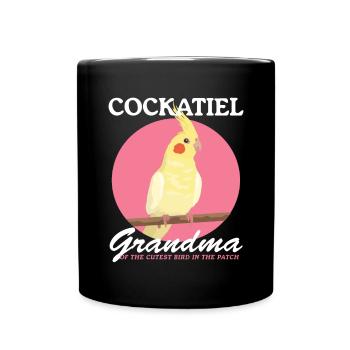 Cockatiel Grand-mère Oiseau Propriétaire Cadeau - Mug uni - noir - Devant