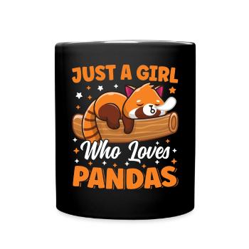 Nur ein Mädchen, das Pandabär liebt Süßes Schlafen - Tasse einfarbig - Schwarz - Vorne
