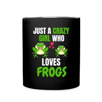 Animal Lovers Girl Toad Animal Gift Frog - Full Colour Mug - black - Front