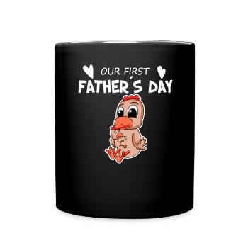 Vatertag - erster Vatertag Geschenk - Tasse einfarbig - Schwarz - Vorne
