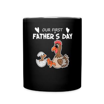 Vatertag - erster Vatertag Geschenk - Tasse einfarbig - Schwarz - Vorne