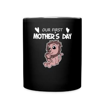 Muttertag - erster Muttertag Geschenk - Tasse einfarbig - Schwarz - Vorne