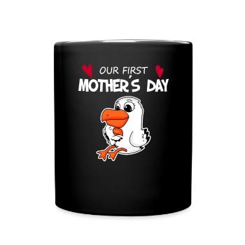 Muttertag - erster Muttertag Geschenk - Tasse einfarbig - Schwarz - Vorne