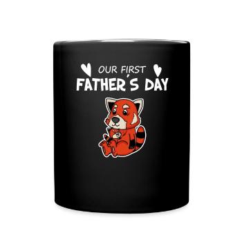 Vatertag - erster Vatertag Geschenk - Tasse einfarbig - Schwarz - Vorne