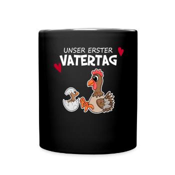 Vatertag - erster Vatertag Geschenk - Tasse einfarbig - Schwarz - Vorne