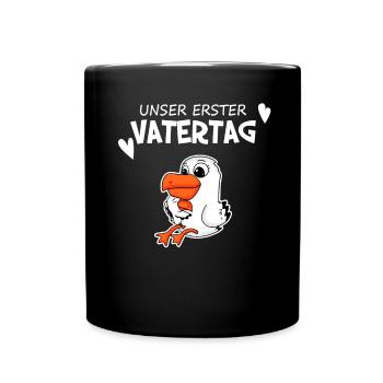 Vatertag - erster Vatertag Geschenk - Tasse einfarbig - Schwarz - Vorne