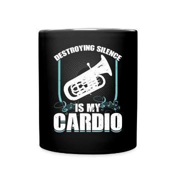 Destroying Silence Is My Cardio - Euphonium - Full Colour Mug - black - Front