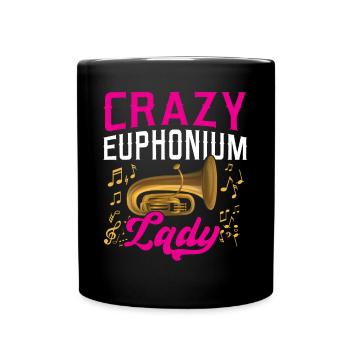 Crazy Euphonium Lady - Full Colour Mug - black - Front