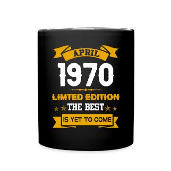 April 1970 Geburtstagsgeschenk - Tasse einfarbig - Schwarz - Vorne