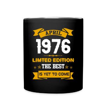 April 1976 Birthday present - Full Colour Mug - black - Front