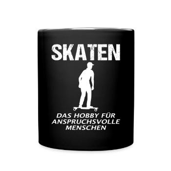 Elektro-Skateboard Spruch E-Skateboard Geschenk - Tasse einfarbig - Schwarz - Vorne