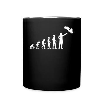 Falkner Greifvogel Evolution Falknerei Geschenk - Tasse einfarbig - Schwarz - Vorne