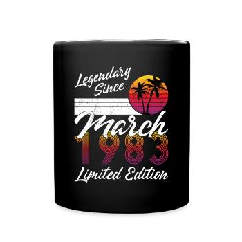 40e anniversaire né en mars 1983 Légendaire 1983 - Mug uni - noir - Devant