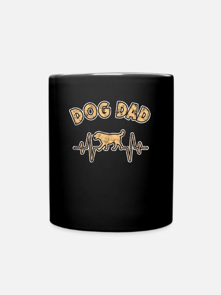 dog dad dogs dad - Full Colour Mug - black