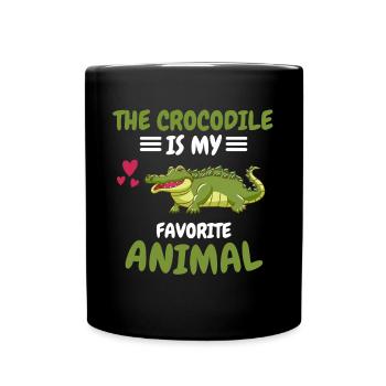 Animal préféré Amphibiens Animal Cadeau Crocodile - Mug uni - noir - Devant