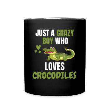 Alligator Tier Jungen Reptil Geschenk Krokodil - Tasse einfarbig - Schwarz - Vorne