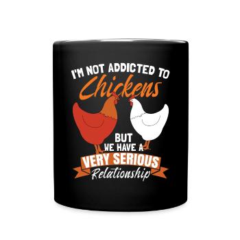 Je ne suis pas accro aux poulets - Mug uni - noir - Devant
