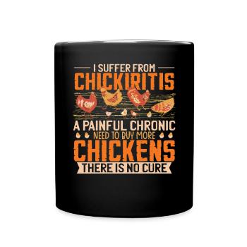 Poulet drôle de poulailler Élevage Fermier - Mug uni - noir - Devant