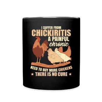 Drôle d’humour d’éleveur de poulet - Mug uni - noir - Devant
