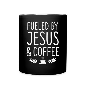 Jesus And Coffee - Full Colour Mug - black - Front