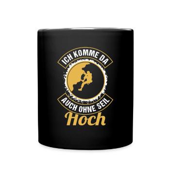 Bouldern Kletterwand Boulderer - Tasse einfarbig - Schwarz - Vorne