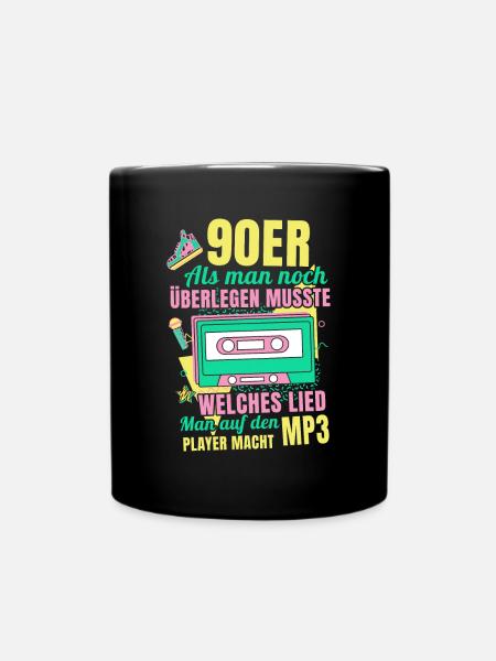 90er Vintage 90s Mottoparty - Tasse einfarbig - Schwarz