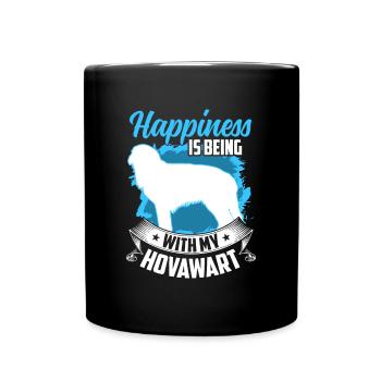 Hovawart macht glücklich derber Bauernhund - Tasse einfarbig - Schwarz - Vorne