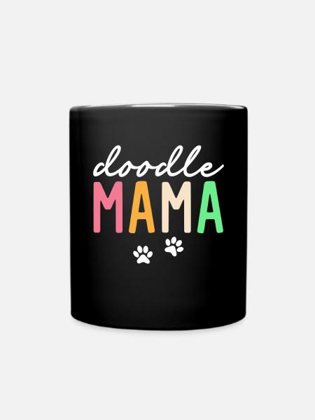 Frauen Doodle Mama Labradoodle Goldendoodle - Tasse einfarbig - Schwarz