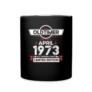 50e anniversaire homme Oldtimer April né en 1973 - Mug uni - noir - Devant