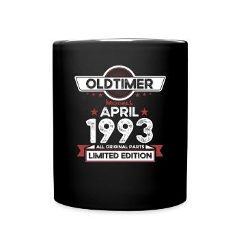 30. Geburtstag Mann Oldtimer April Jahrgang 1993 - Tasse einfarbig - Schwarz - Vorne