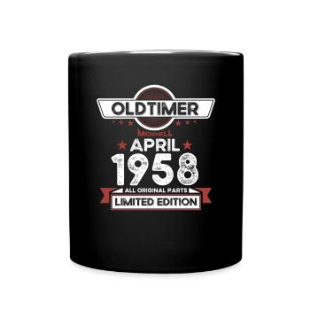 65. Geburtstag Mann Oldtimer April Jahrgang 1958 - Tasse einfarbig - Schwarz - Vorne