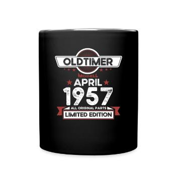 66e anniversaire homme Oldtimer April né en 1957 - Mug uni - noir - Devant