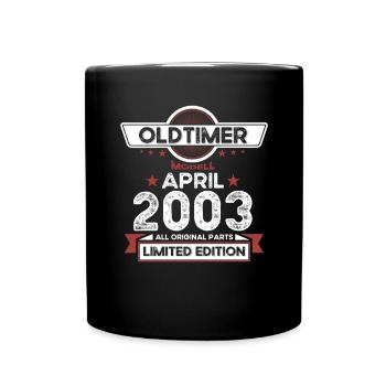 20. Geburtstag Mann Oldtimer April Jahrgang 2003 - Tasse einfarbig - Schwarz - Vorne
