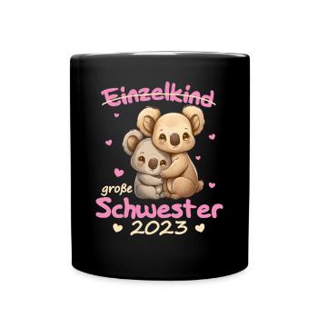 Je serai grande sœur 2023 pour les frères et sœurs - Mug uni - noir - Devant