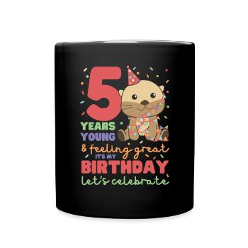 Otter for the 5th birthday Children five years old - Full Colour Mug - black - Front