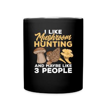 Mushroom picking Mushroom picking Mushrooms Foraging - Full Colour Mug - black - Front