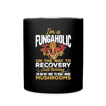 Mushroom picking Mushroom picking Mushrooms Foraging - Full Colour Mug - black - Front