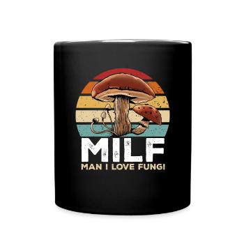 Mushroom picking Mushroom picking Mushrooms Foraging - Full Colour Mug - black - Front