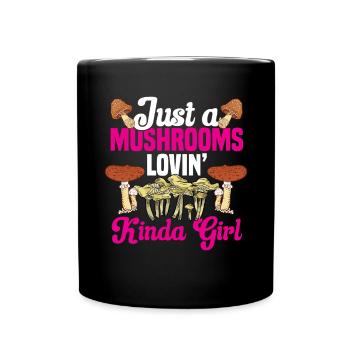 Mushroom picking Mushroom picking Mushrooms Foraging - Full Colour Mug - black - Front