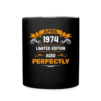 April 1975 Vintage Birthday Gift - Full Colour Mug - black - Front