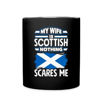 Schottisches Schottland Schottische Flagge Zitat - Tasse einfarbig - Schwarz - Vorne