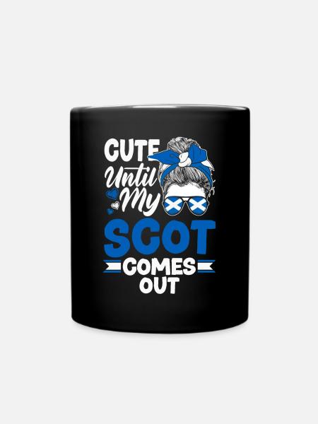 Scottish Scotland Scottish Flag Quote - Full Colour Mug - black