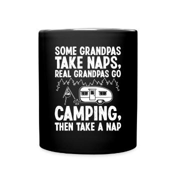 Grand-père fait des siestes, les vrais grands-pères partent - Mug uni - noir - Devant