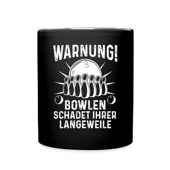 Bowler Bowlen Kegeln Bowling - Tasse einfarbig - Schwarz - Vorne